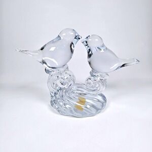 Kissing Love Birds‎ Art Glass Sculpture Signed Great City Traders Hand Blown
